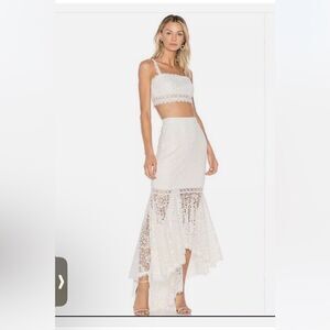 AMUR STEVIE Skirt Wedding Bridal Shower Lace Gown Long Skirt and top